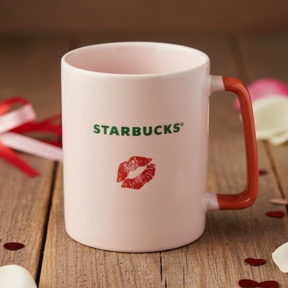 Starbucks Pink Kiss Lips Coffee‎ Mug Cup 11 oz Lipstick Love Valentine 2021
